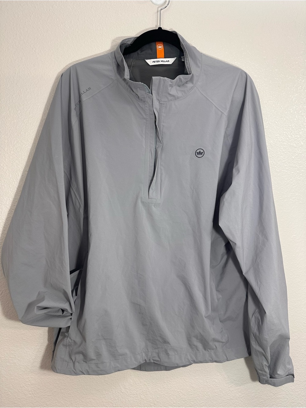 Peter Millar Gray Half-Zip Windbreaker Pullover